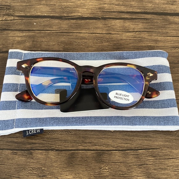 J. Crew Blue Light Tortoise Reading Glasses - Picture 3 of 7
